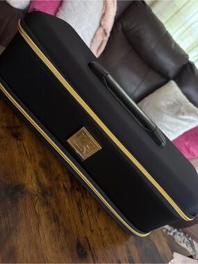 Black Travel Case with Gold Trim for Hair Styling Tools